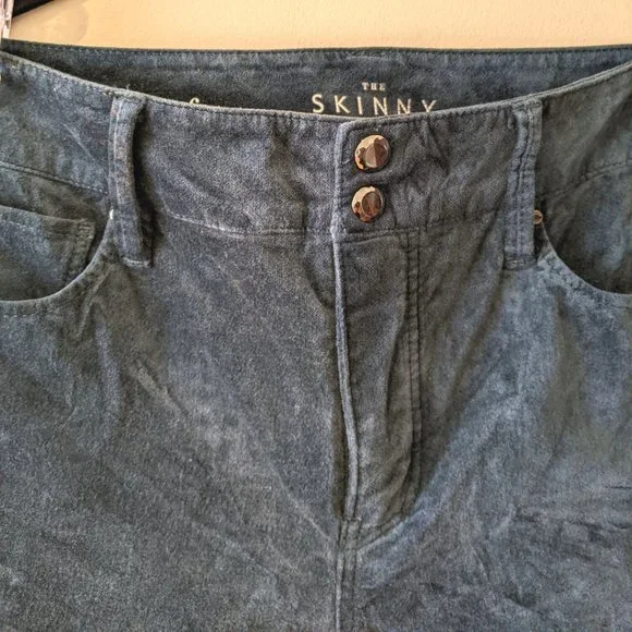 WHBM High-Rise Velvet Skinny Ankle Jeans - teal - size 6 - Picture 6 of 7